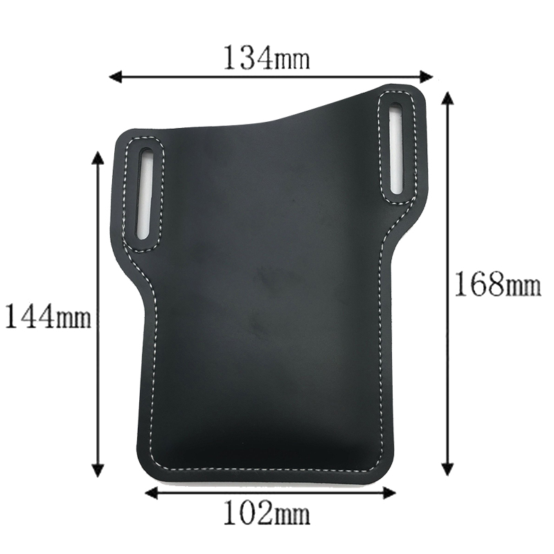 Männer Telefon fallen Halfter praktisch Schleife Halfter Gürtel Taille Tasche Requisiten Leder Geldbörse Telefon Brieftasche Lauf Beutel Reise Camping Taschen: schwarze farbe