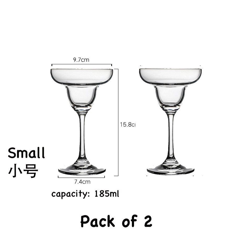 2 stk margaritaglass, cocktailglass, drikkeglass for daiquiris, eller hvilken som helst drikkepakke  of 2: 185ml klare 2 stk