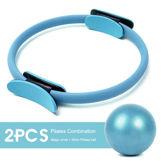 5Pcs Yoga Bal Magische Ring Pilates Circle Oefening Apparatuur Afslanken Workout Fitness Training Professionele Vrouwen Fitness: 2PCS-Blue