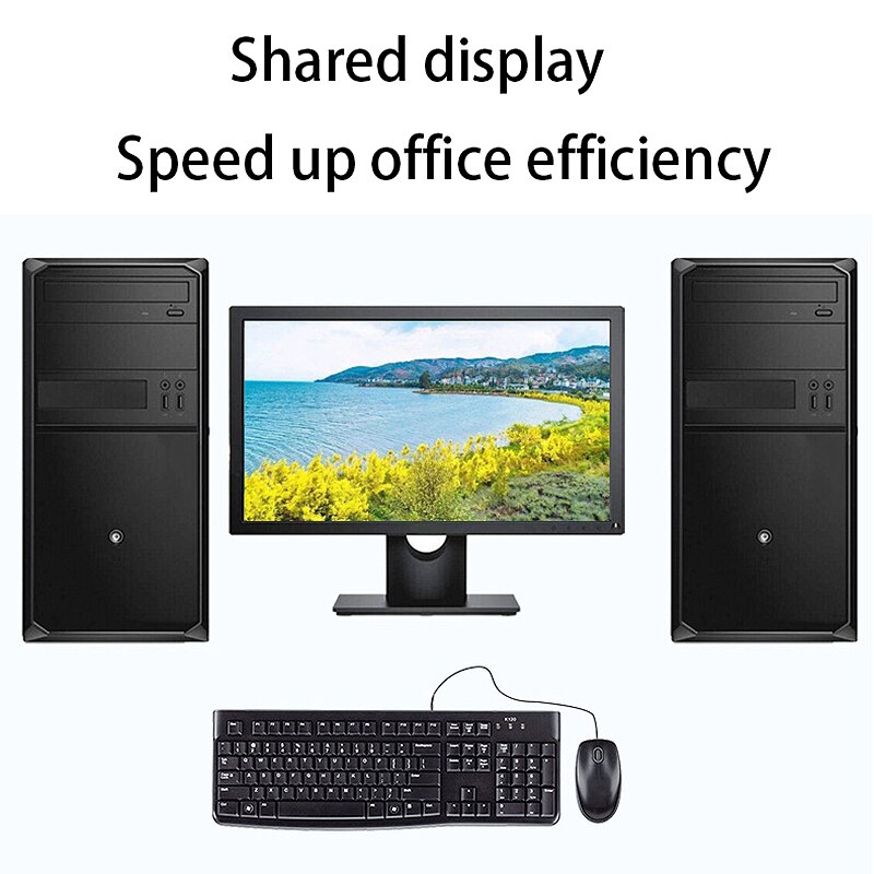 2 Port Hdmi Kvm Switch Dual Monitor 4K@30Hz with 2 USB 2.0 Hub Support Hdcp Wireless Keyboard & Mouse and Hotkey Switch