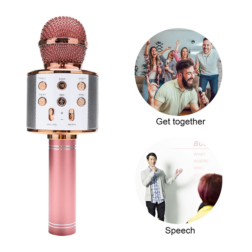Brand Bluetooth Wireless Microphone Speaker Handheld Microphone Karaoke Mic KTV Music Player Singing Recorder
