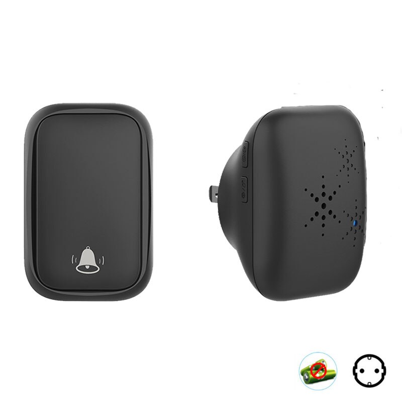 timbre inalámbrico exterior autoalimentado timbre puerta casa 220v transmisor impermeable de 220V, No requiere batería, receptor de la UE,juego de timbre para Control del hogar: Marrón grisáceo