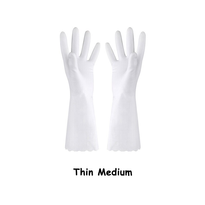 Guantes para lavar platos de látex de goma, guantes impermeables, ultrafinos y gruesos suministros de limpieza para tareas del hogar Cocina: Thin / S