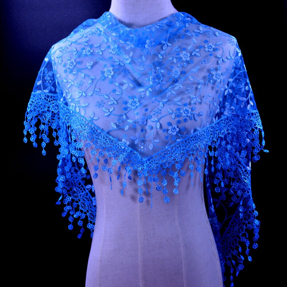 SOKUXILE Vrouwen meisje sjaal Bloem Kant Zijde Driehoek Vrouwelijke Baby Sjaals Kwastje Sjaals Lente Zomer 18 Kleuren Foto Accessoires