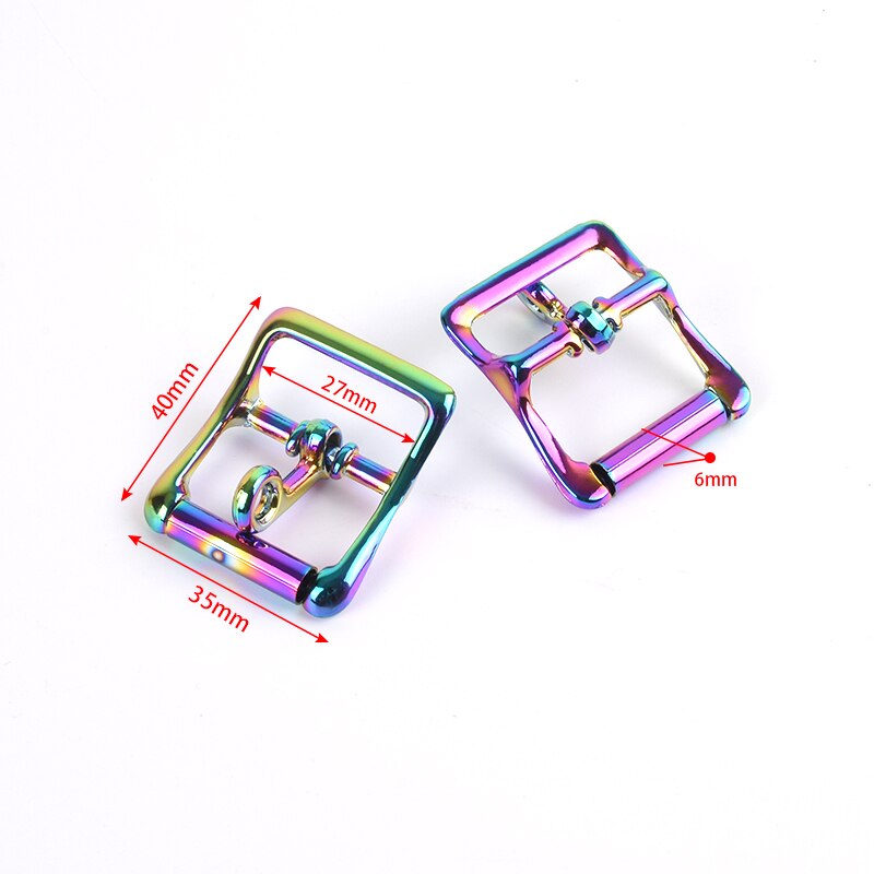 2pcs Rainbow Color Locking Tongue Roller Buckle, Metal Locking Buckle