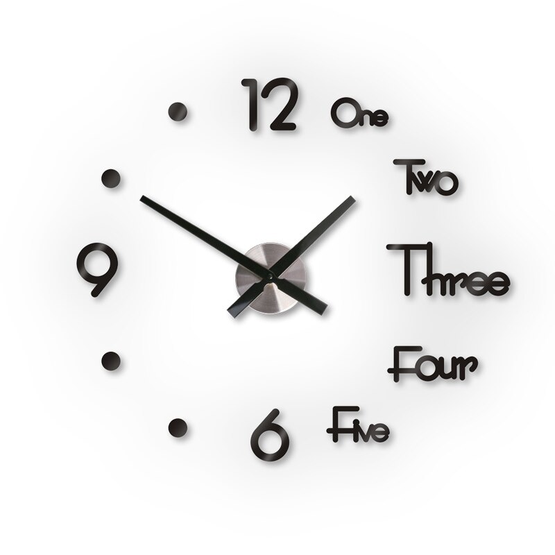 Modern Mini DIY Large Wall Clock Sticker Mute Digital 3D Wall Stickers For Living Room Home Office Decor