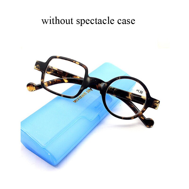Zilead Retro Leopard Asymmetrical Round&amp;Square Reading Glasses Women&amp;Men Presbyopia Glasses Hyperopia Eyeglasses For Elder: 0 / leopard