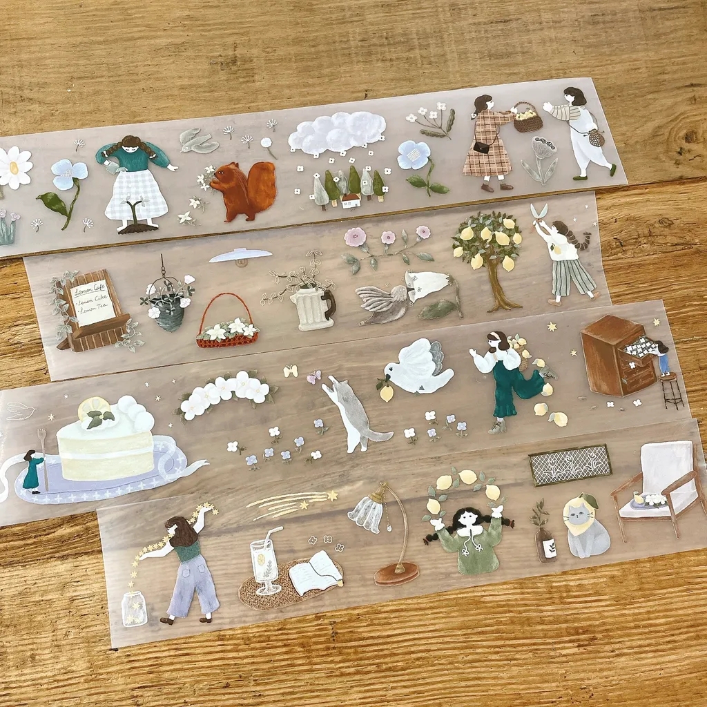 1 bucle de hiedra, nieve, árbol de limón Vintage, granja, bosque, chica, Washi, cinta PET para hacer tarjetas, bricolaje, Plan de álbum de recortes, pegatina decorativa: Azul oscuro