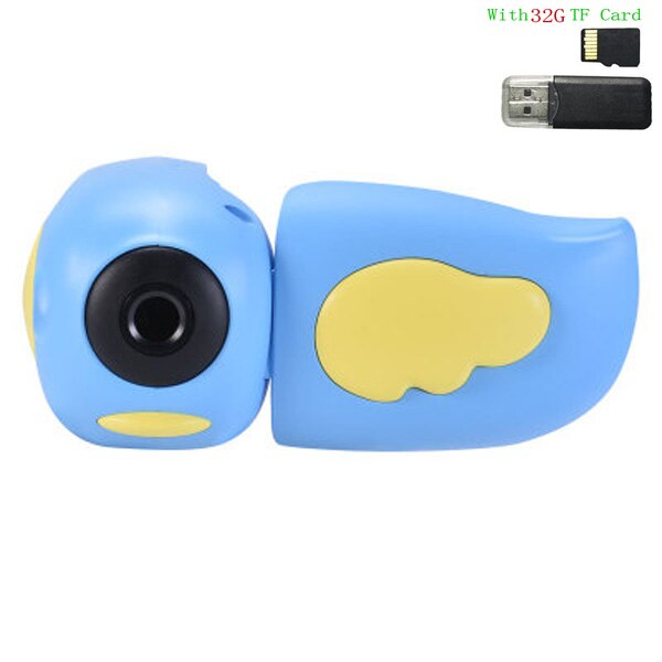 Kids Handheld Mini DV 1080P Vlogging Camara Digital Photo Video Camera Camcorder Education Toys Children Best: Blue 32G Card