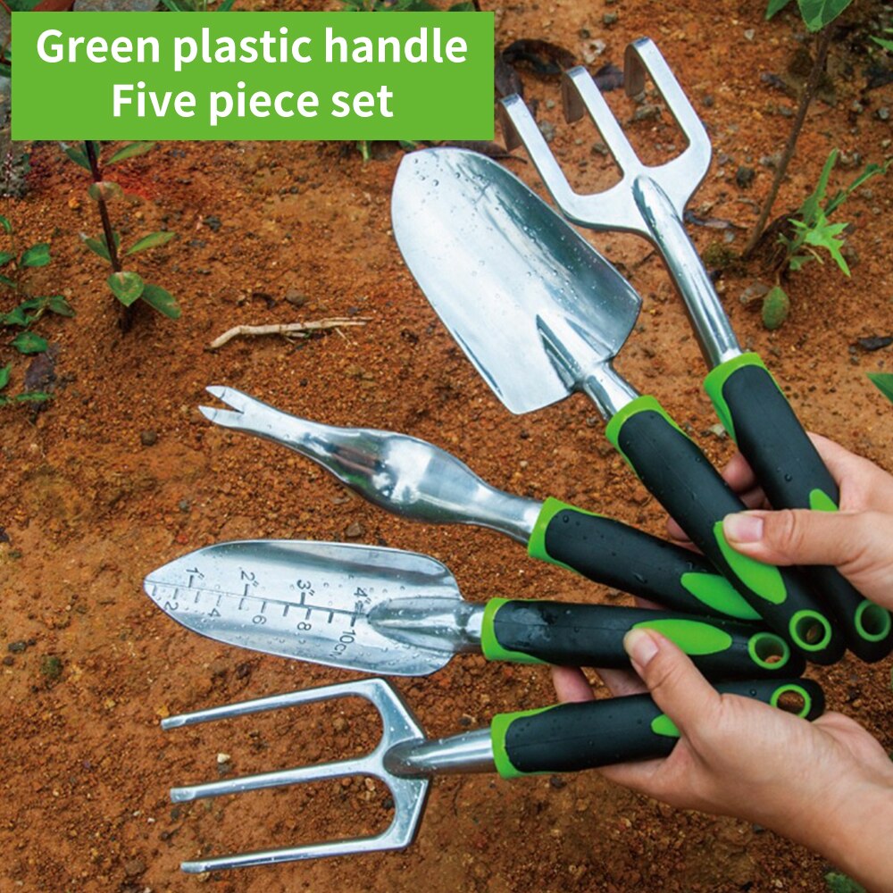 Garden Hand Tools Portable Flower Vegetable Bonsai Shovel Rake Spade Set Weeder Tools With Handle Garden Lawn Plants Transplant