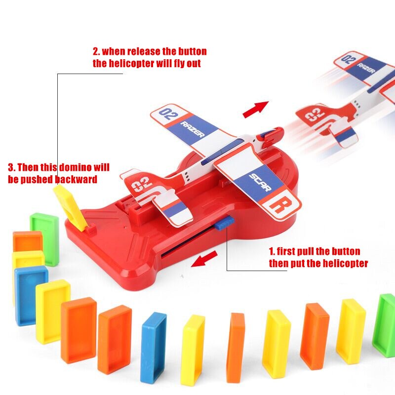 Eletronic domino tog legetøj med raket helikopter spil til børn dreng pige xmas juguetes uddannelse domino blokke