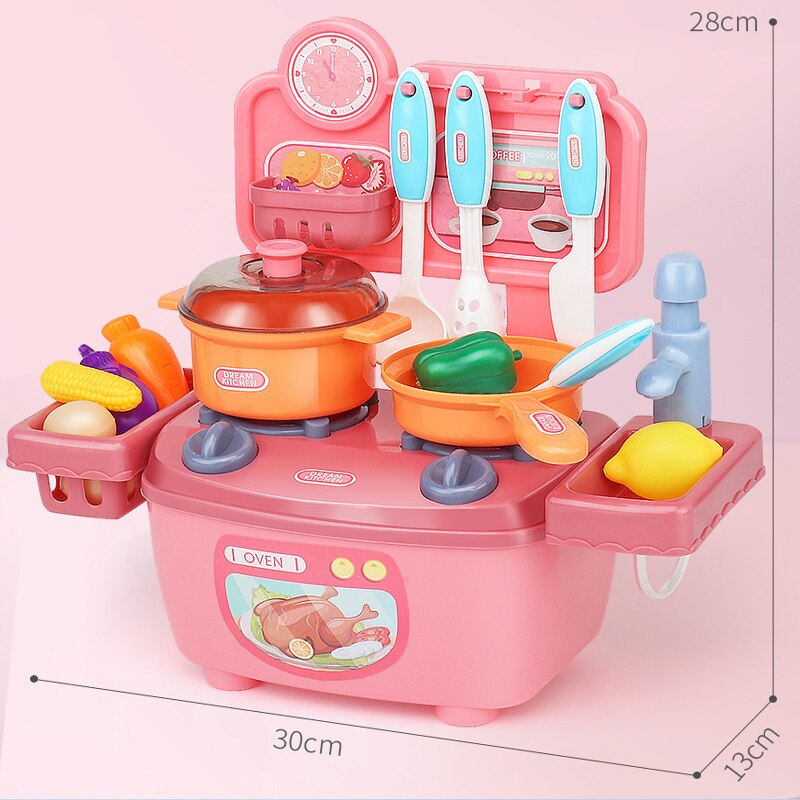 26 sztuk dzieci zabawka kuchenna garnek patelnia dzieci udawaj gotować zagraj w zabawki symulacja naczynia kuchenne zabawki dla dzieci dziewczyny Gif
