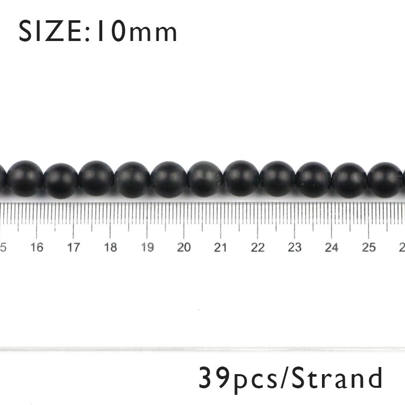 BTFBES AAA Natural Matte Obsidian Stone Beads Top Black Round Loose Beads 4 6 8 10 12mm Ball DIY Jewelry Bracelet Making: 10mm 39pcs