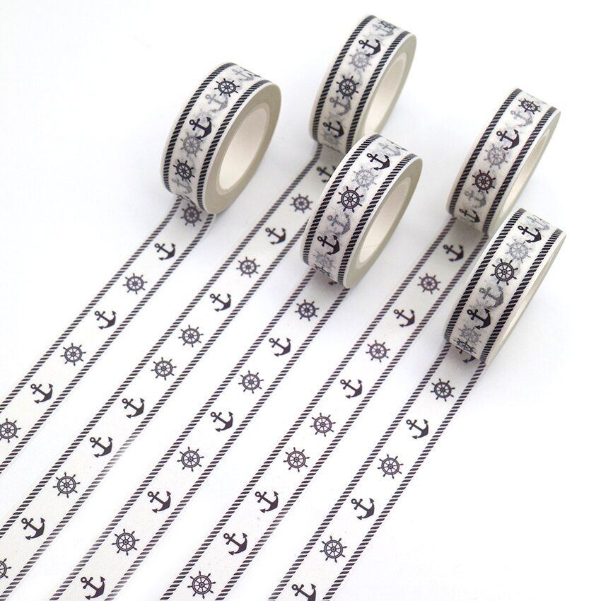 1 PCS Nautical Style Washi Tape DIY Decorative Tape Color Paper Office Adhesive Stationery Masking Tape Sticker