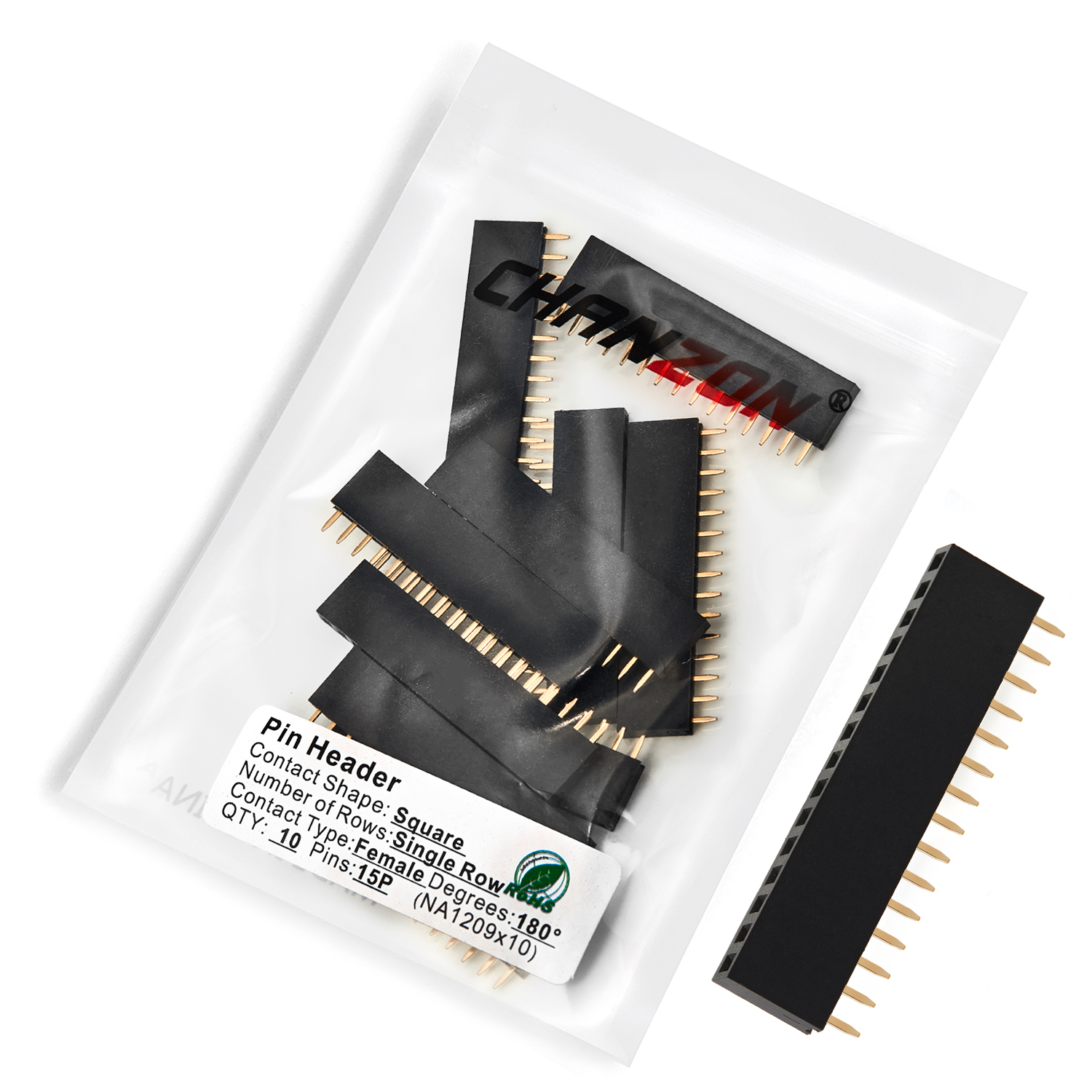 2 3 4 5 6 8 10 12 15 20 40 Vrouwelijke Pin Header Socket Vergulde Soldeerloze Enkele Rij Pinheader 2.54mm Connector voor PCB: Zilver