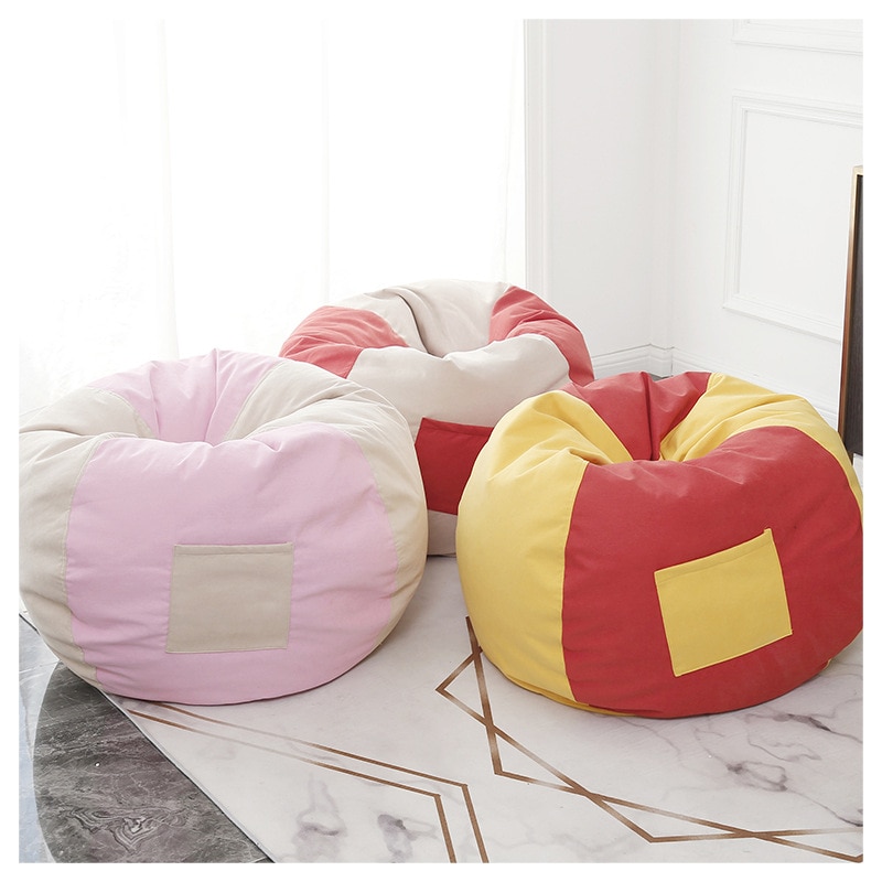 Baby luie zitzak banken hoes stoel zonder vulling katoenen ligstoel zitzak poef poef bank tatami woonkamer meubels 90*110cm