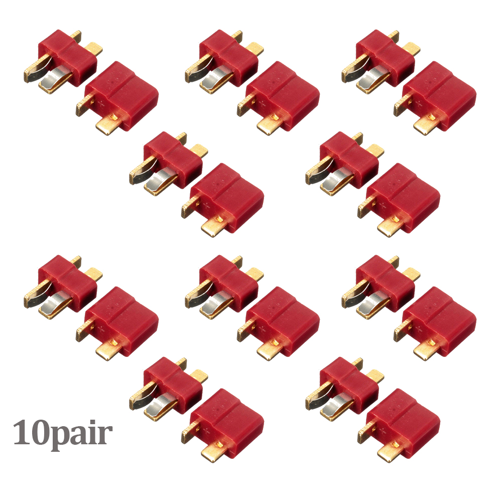 20pcs/lot T Plug Deans Connectors Male & Female DC 500V 25-50A For RC Hobby Helicopter Lipo Battery DIY Accessories: WHITE
