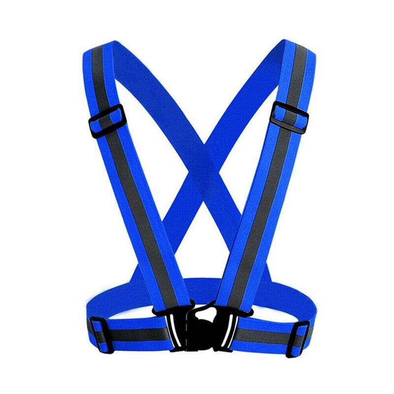 Motocycle Jacket Reflective Vest High Visibility Waistcoat Outdoor Cycling Hiking Jacket Tank Outdoor Safety Jacket: BLUE