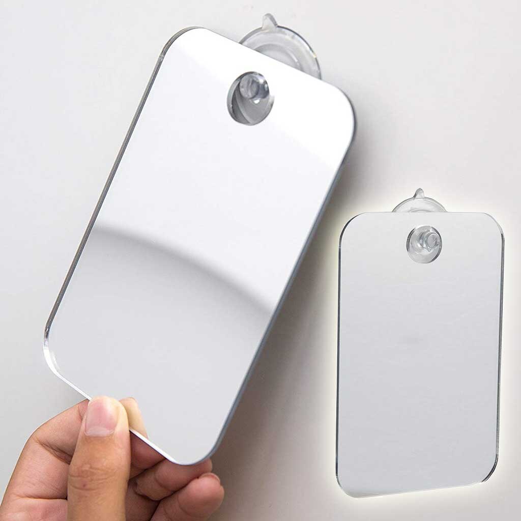 Anti-Fog Shower Mirror Acrylic Fog Free Travel Mirror, Easy to