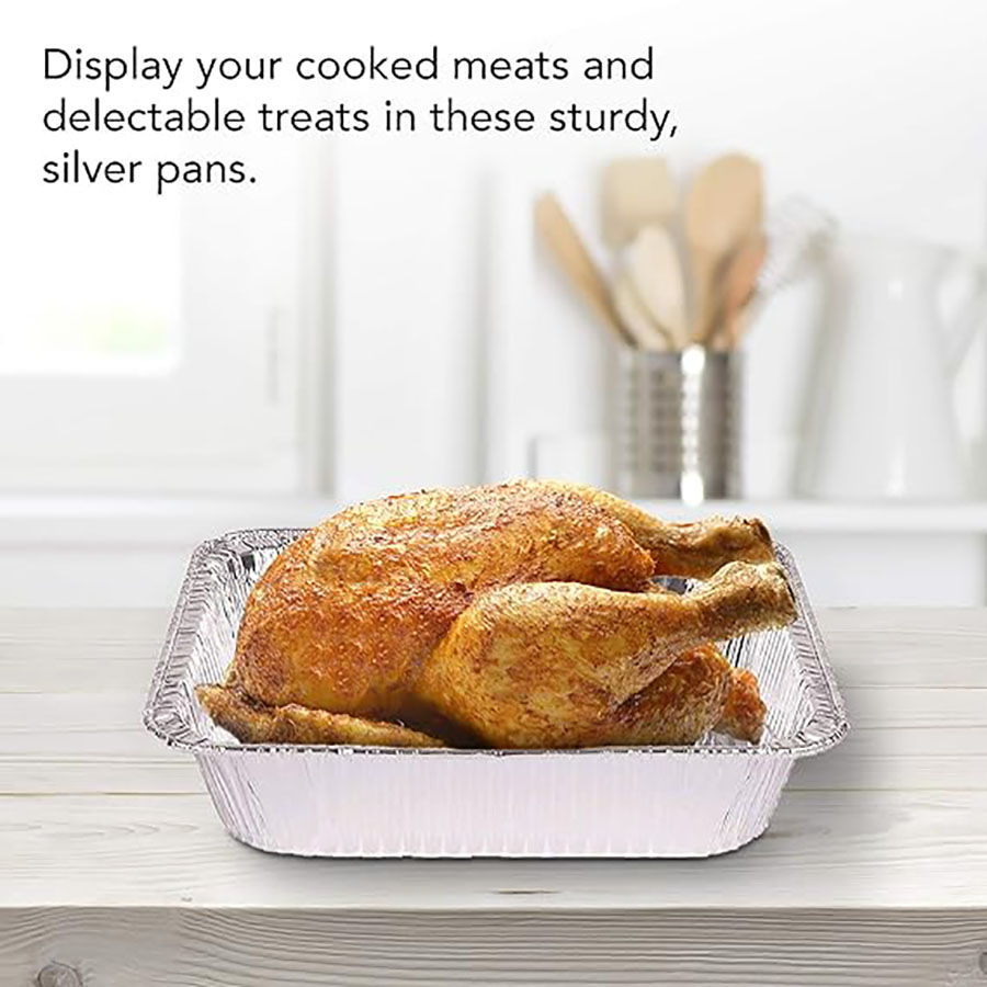 50 stuks wegwerp aluminiumfolie, verschillende maten, blikken pannen zijn perfect voor koken, verwarmen, opbergen en bereiden van voedsel.