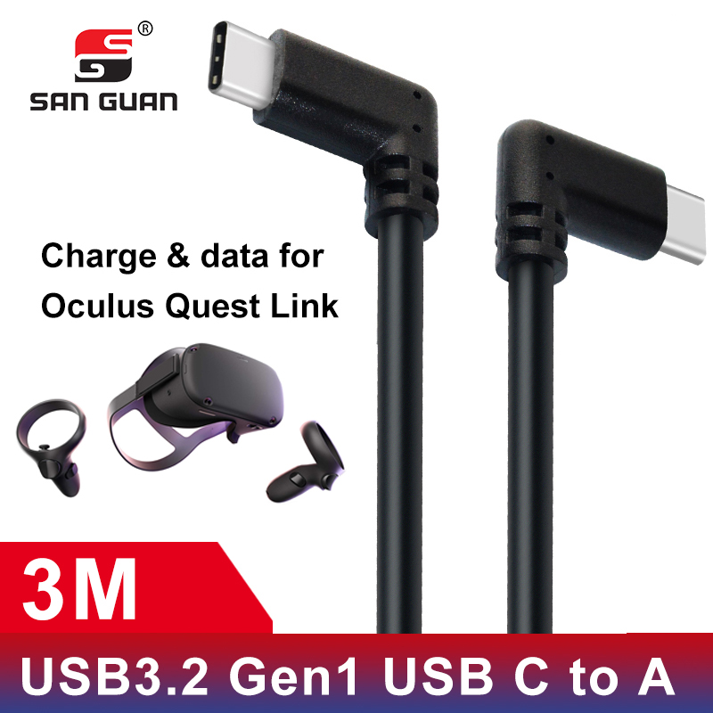 USB Typ C Kabel 10ft 3M Oculus Quest Link Kompatibel VR Geschwindigkeit Daten Transfer Schnelle Ladung USB 3.2 Typ- C mit USB C zu EINEM Adapter