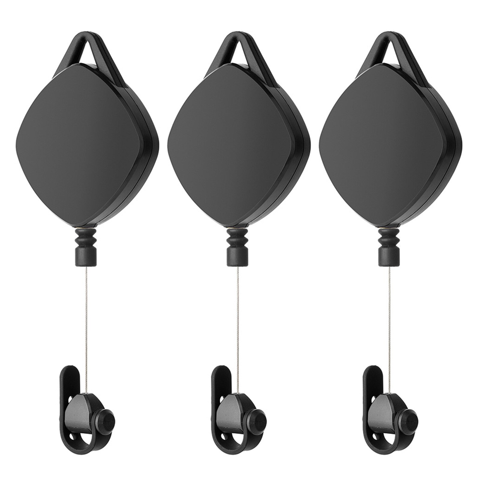 Retractable Windows Black VR Cable Management Ceiling Pulley System Suspension Fixed Practical Rotation Silent For VR Cable Hook: 3pcs