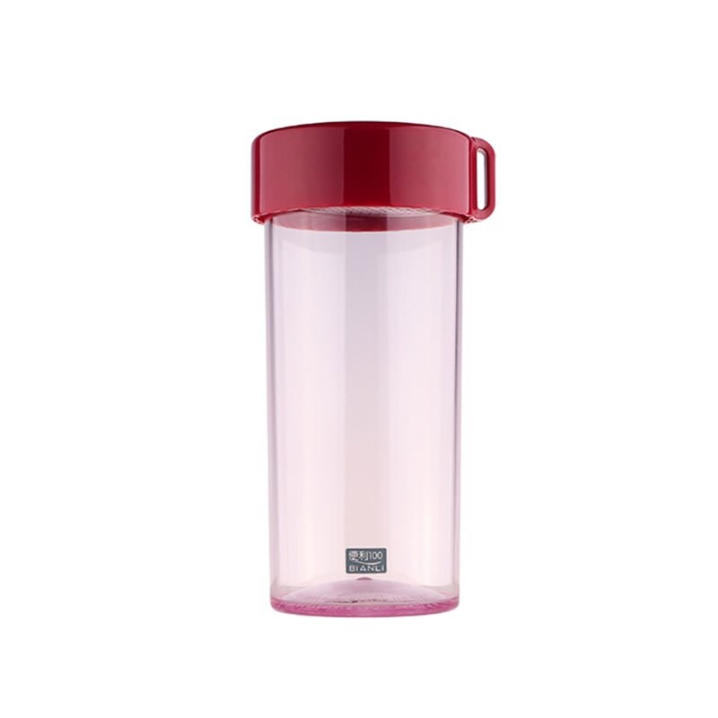 Upspirit 400ml bærbar plast vandflaske med reb lækage bevis drikke kedel udendørs sport rejse protein shaker drinkware: Rød
