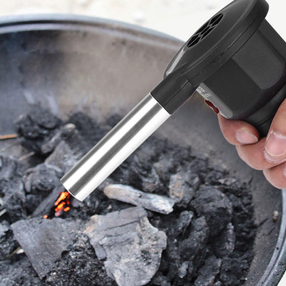 Soplador de aire portátil para barbacoa y Picnic, ventilador de cocina de acero inoxidable, seguro para el hogar, con sistema de encendido más rápido