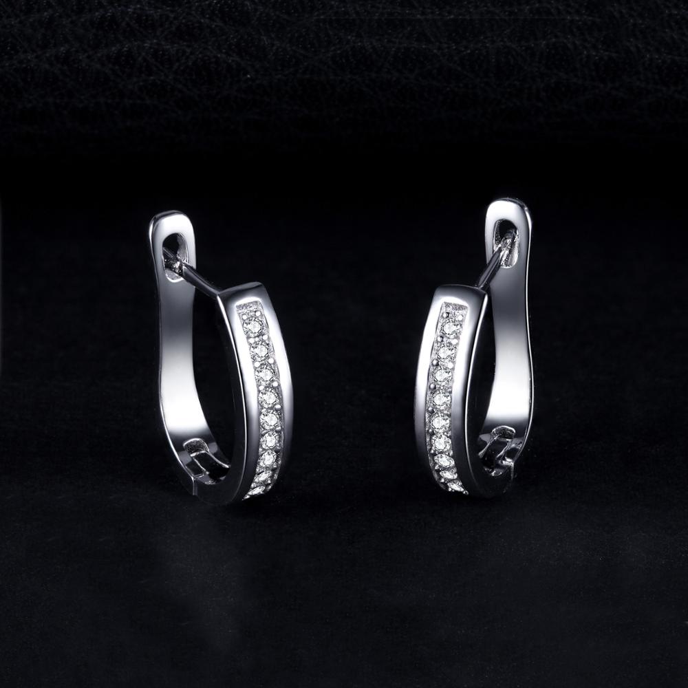 Jewelrypalace channel eternity 925 sterling sølv cubic zirconia clips øreringe til kvinder bryllup brude huggie øreringe