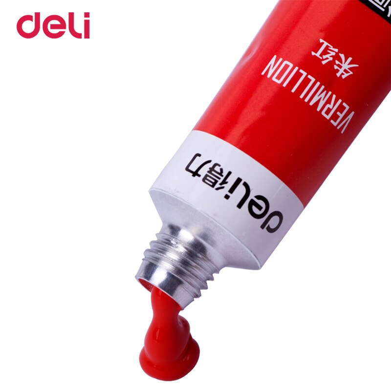 Deli 12/18/24 couleurs peintures acryliques pour l'école kid art fournitures résistance à l'eau ensemble de dessin papeterie aquarelles