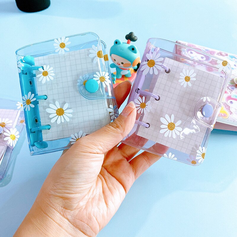 Mini classeur à anneaux avec marguerite, 80 feuilles, Kawaii, carnet de notes, Agenda, Agenda, papeterie scolaire