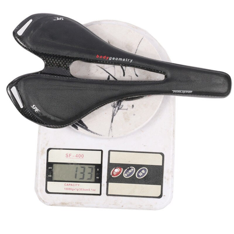 3K Carbon Fiber Bike Saddle Red Road Special Mtb Toupe Bicycle Seat Cycling Parts Leather Saddle Racing D