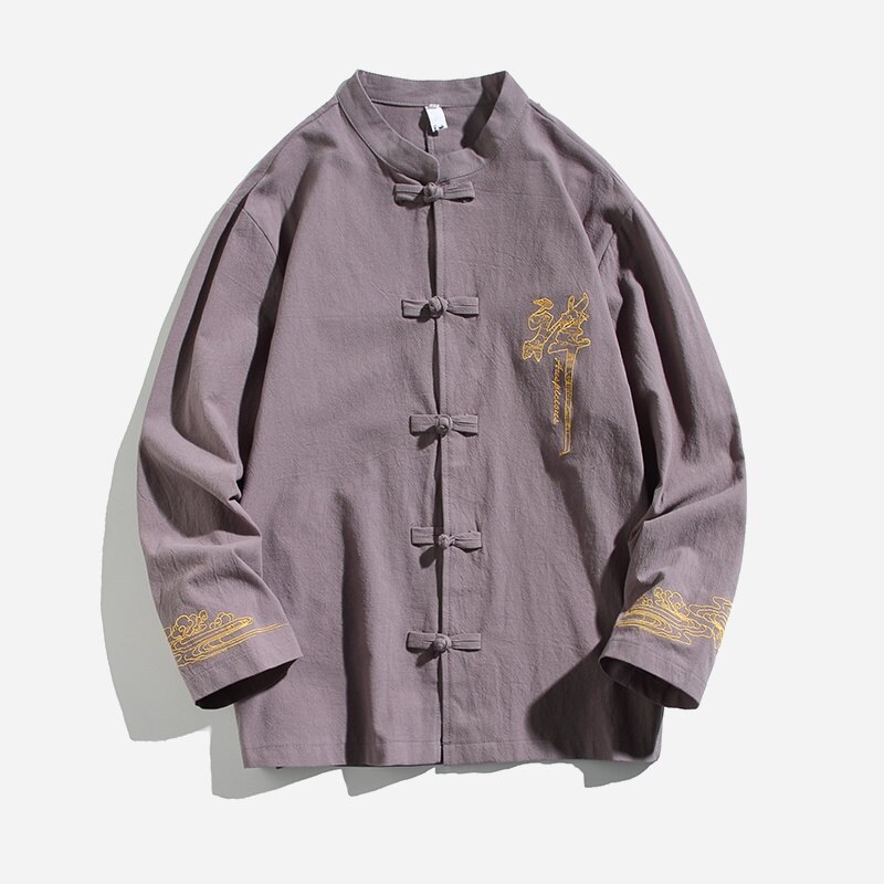 Traditional Chinese Clothing For Men Tang Suit Plus Size Hanfu Men Kung Fu Clothes Linen Harajuku Long Sleeve Coats Male 30692: 2 / M