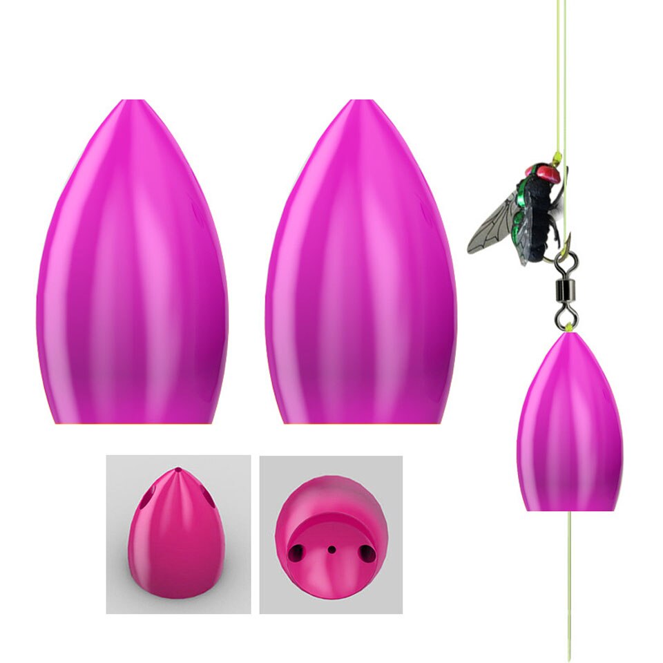 4Pcs Automatic Bullet Fishing Floating Fishing Space Beans Balls Texas Rig Fishing Plastic Worm Lightweight Lure Help throwing: Purple / 4.3g