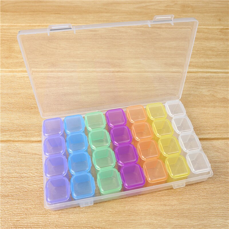 28 Slots Diamond Painting kits Plastic Storage Box Nail Art Rhinestone Tools Beads diy Storage Box Case Organizer Holder kit
