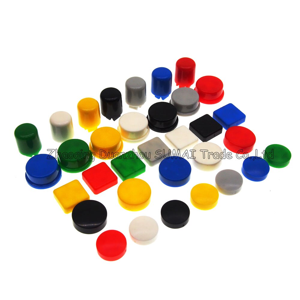 Sample,5 models Tactile Push Button Switch Cap,tact Switch button Cap for 12*12*7.3mm switch,multi/Mix Color