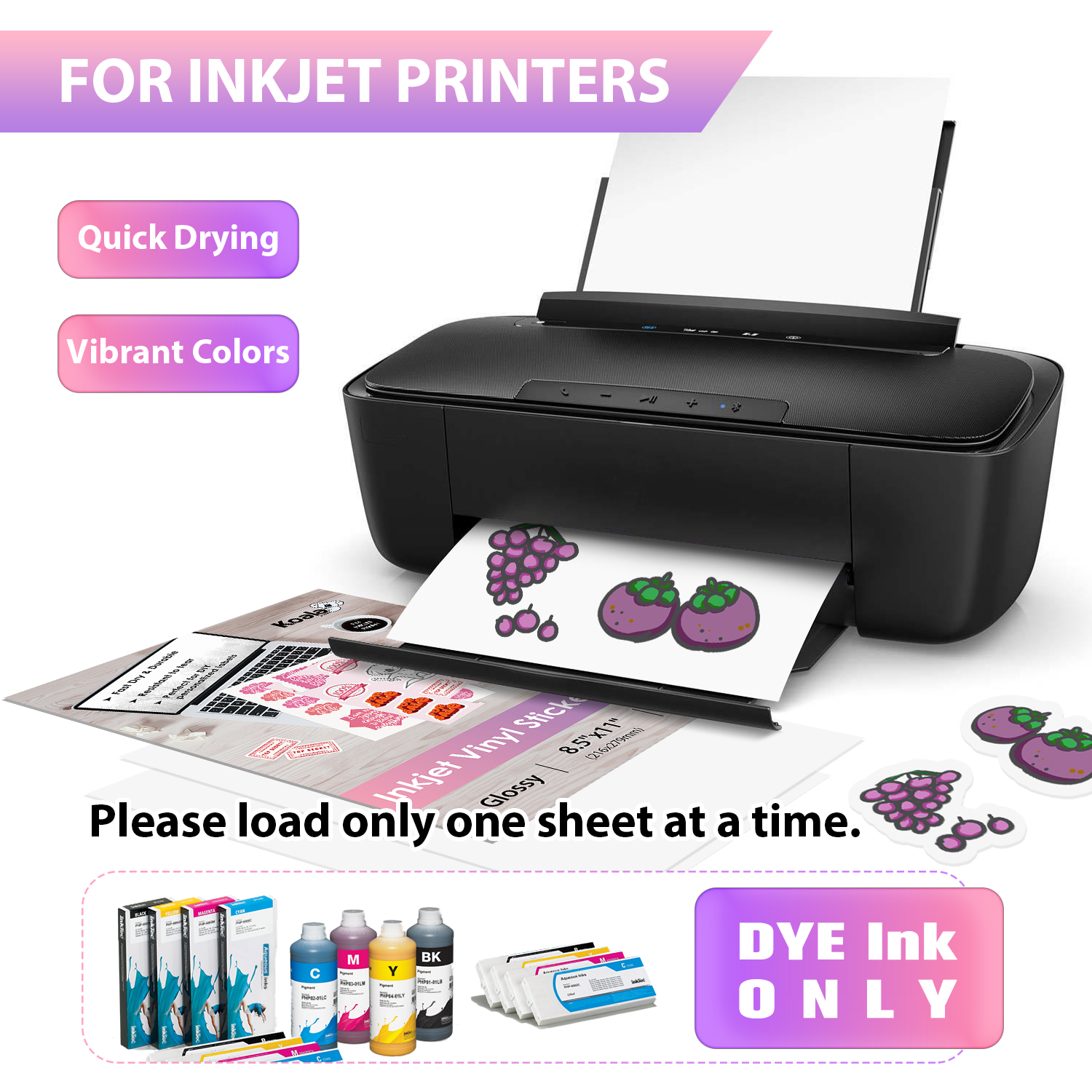 Papel fotográfico autoadhesivo brillante, hojas de impresión de inyección de tinta con pegamento trasero, A3/A4, 150g, 50 hojas