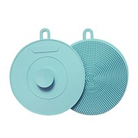 food grade zuig spons siliconen afwassen spons scrubber silicon spons voor wassen gerechten: Blue
