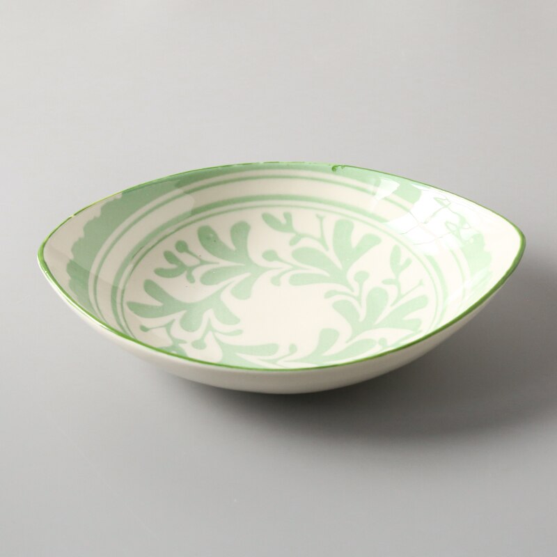 8 zoll Keramik Salat Platte Tiefe Suppe Gericht Nachtisch Teller Unterglasur Farbe Maschine Geschirr CZY1026: 12
