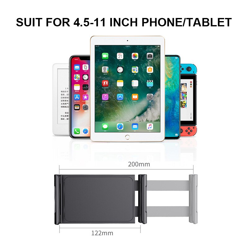 140cm Long Arm Metal Double Pole Flexible Tablet Phone Floor Stand Holder Support For iPhone iPad Air Lounger Bed Mount Bracket