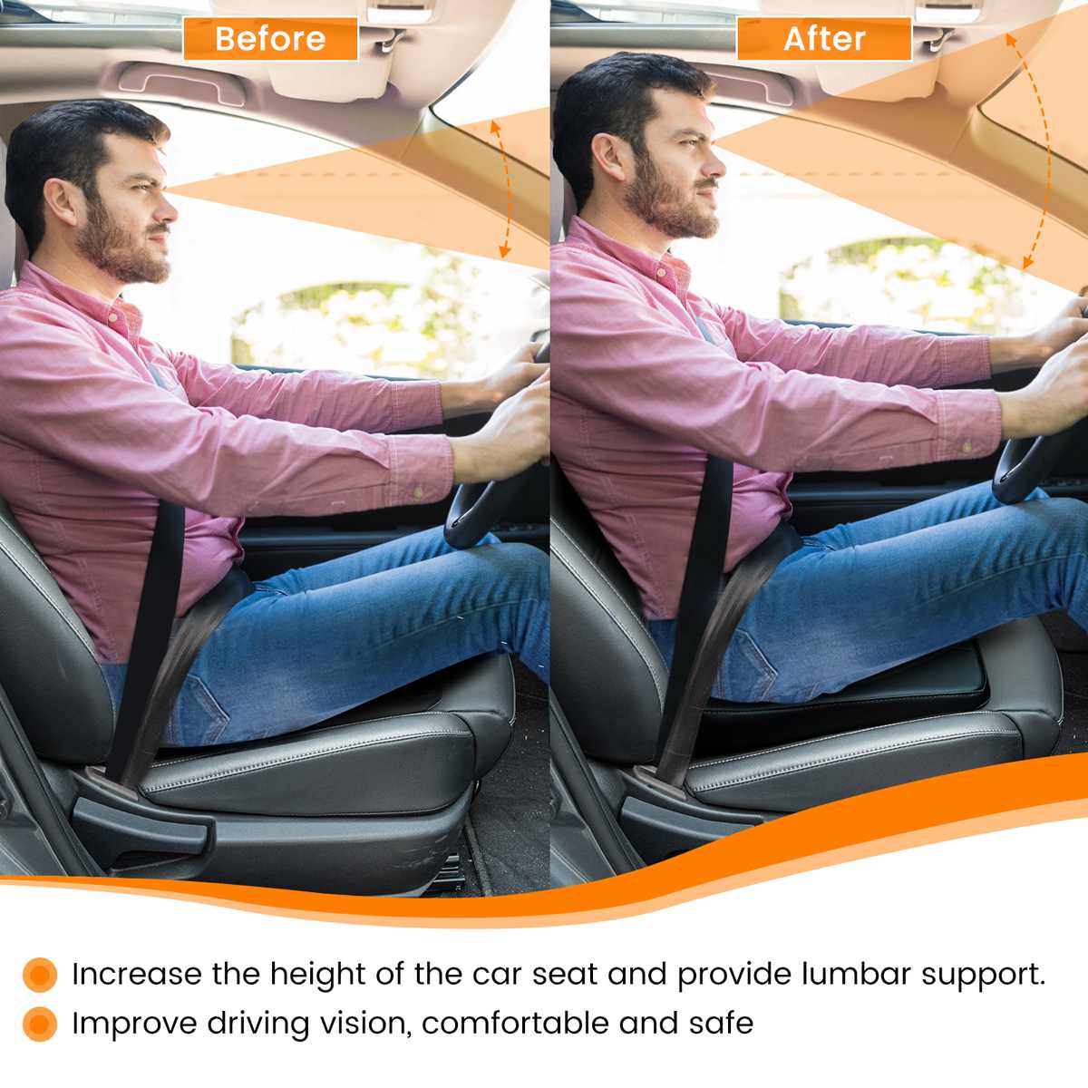 PU Leather Car Seat Cushion Automobiles Seat Covers Chiar Cushion Pad Memory Foam Breathable Comfortable Soft Home Office