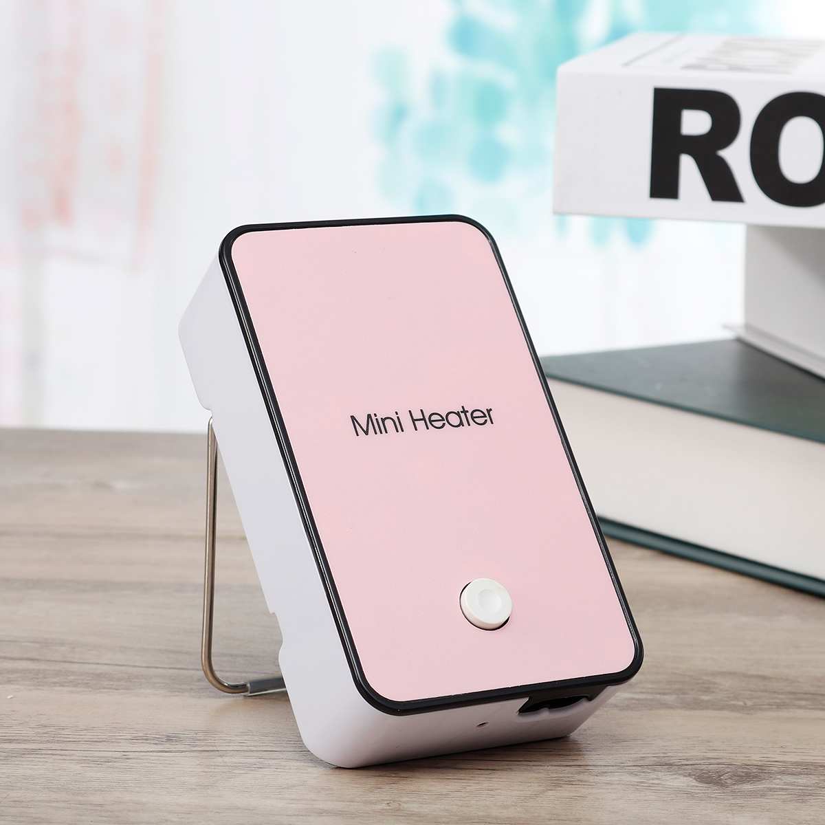 Electric Space Heater Mini Electric Heater Fan Heater Portable Winter Home Office Desktop 50W 110VRechargeable Handy Air Warmer: Pink