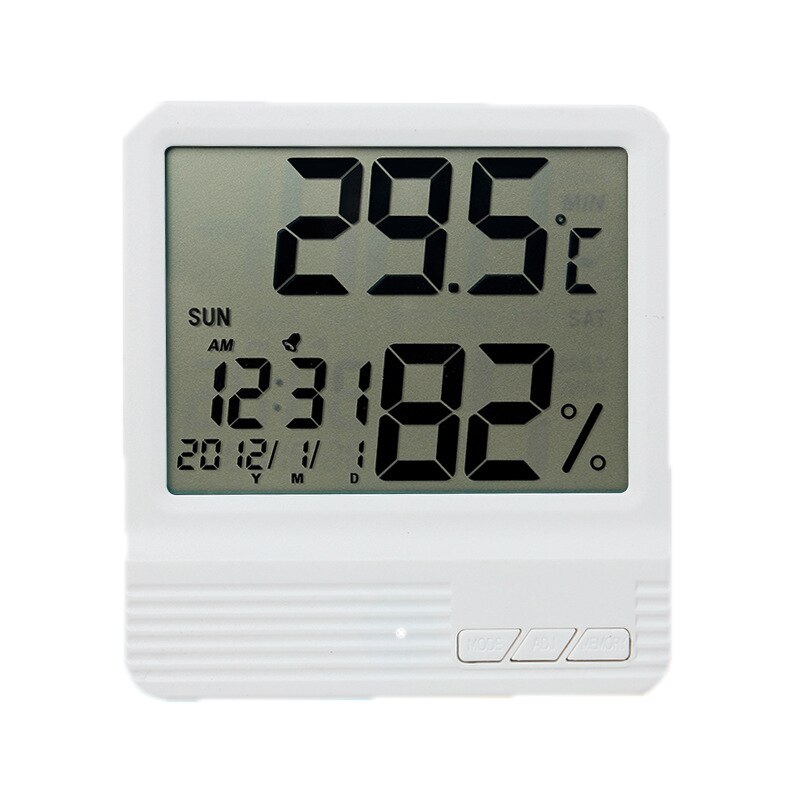 Lcd digital vækkeur temperatur luftfugtighedsmåler indendørs udendørs hygrometer termometer hukommelse vejrstation htc -1 htc -2: Cx -301 hvid