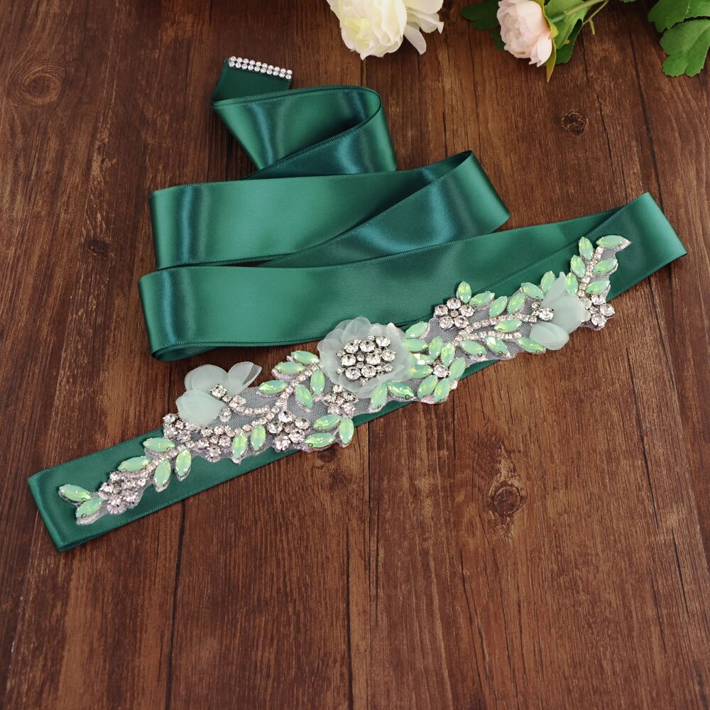Cinturón de novia OLOMLB, brillante correa de diamantes de imitación, cinturón de novia con diamantes dorados, cinturón de boda, cinturón con cristales, faja de boda, fajín de flores dorado B