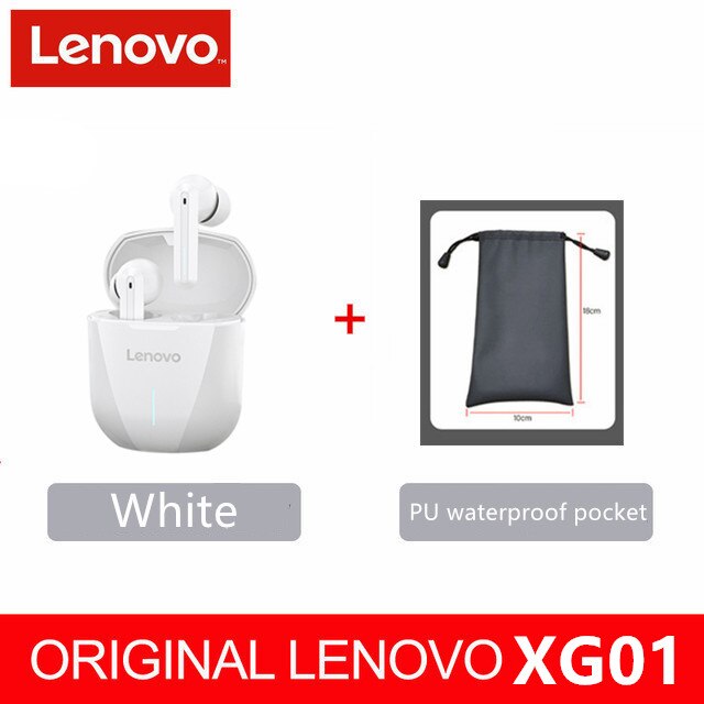 Lenovo XG01 Gaming Earbuds 50ms Low Latency TWS Bluetooth Earphone with Mic HiFi wireless headphones ipx5 waterproof Earbuds: XG01 white PU1