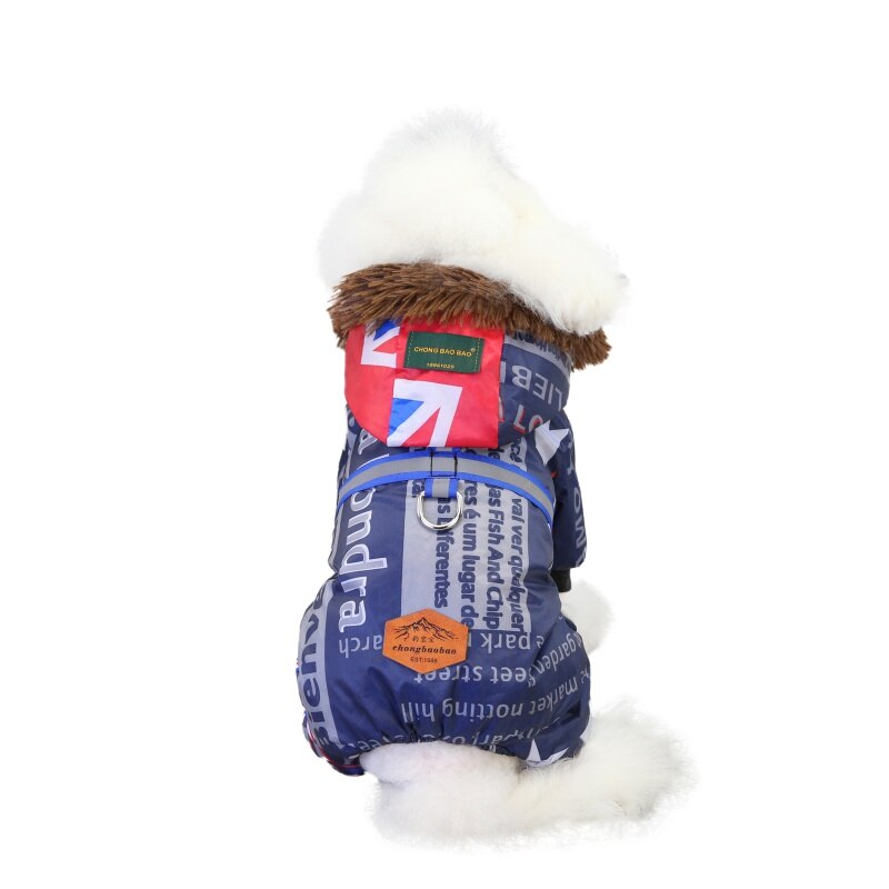 Winter Pet Warm Thickened Four-legged Down Jacket With Tow Rope Jacket Thicker Cotton Coat Dogs Pet Clothes