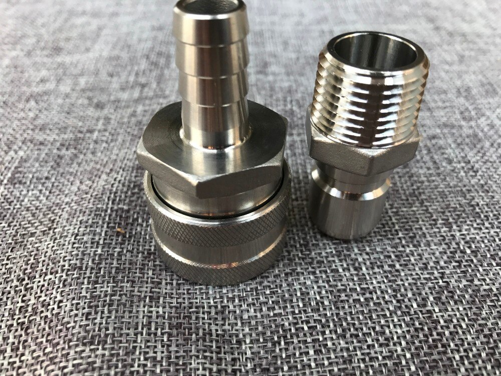 Stainless Female Quick Disconnect Set, Homebrew Fitting, 1/2"BSP, and Retail beer Quick Disconnect for home brewring