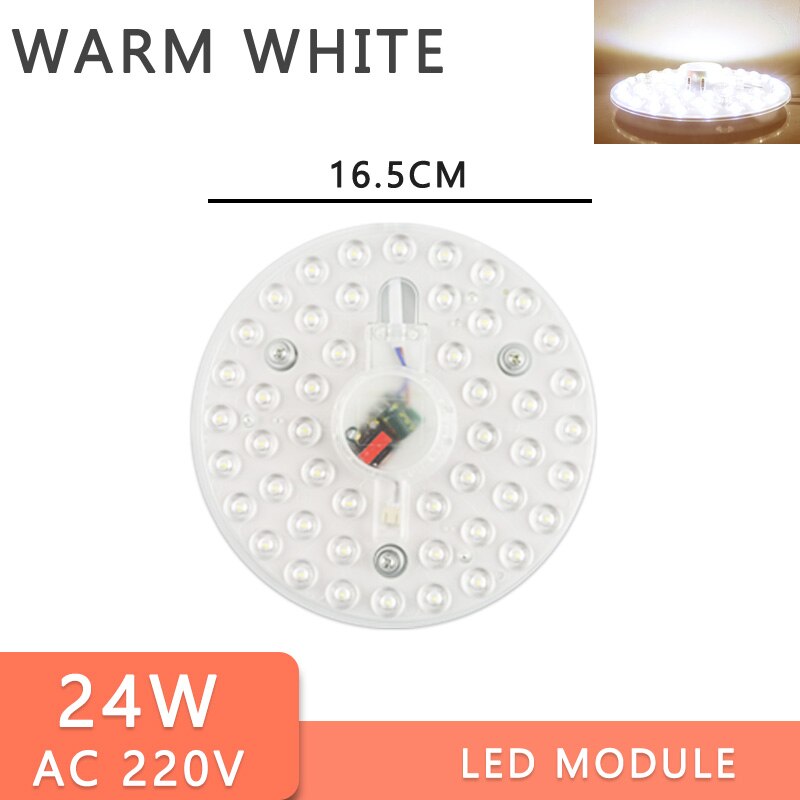 LED Module LED Panel Ceiling Light Lamp MINIModule Replace Accessory Magnetic Source Light Board Bulb Long Life 220V 12W 18W 24W: LED Module Warm 24W
