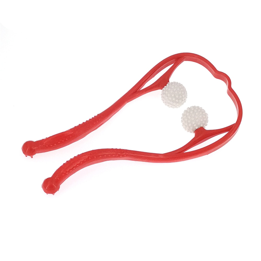 Plastic Druk Punt Therapie Nek Massageador Massagem Verlichten Hand Roller Nek Massager Voor Nek Schouder Trigger Punt: Red-Spiky Ball