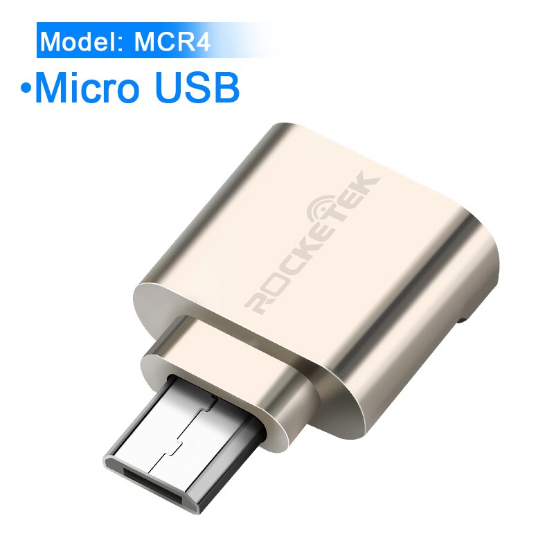 Rocketek micro usb 2.0 typ c otg telefon mini minneskortläsare adapter aluminium kortläsare för micro sd/tf microsd laptop: Mcr 4